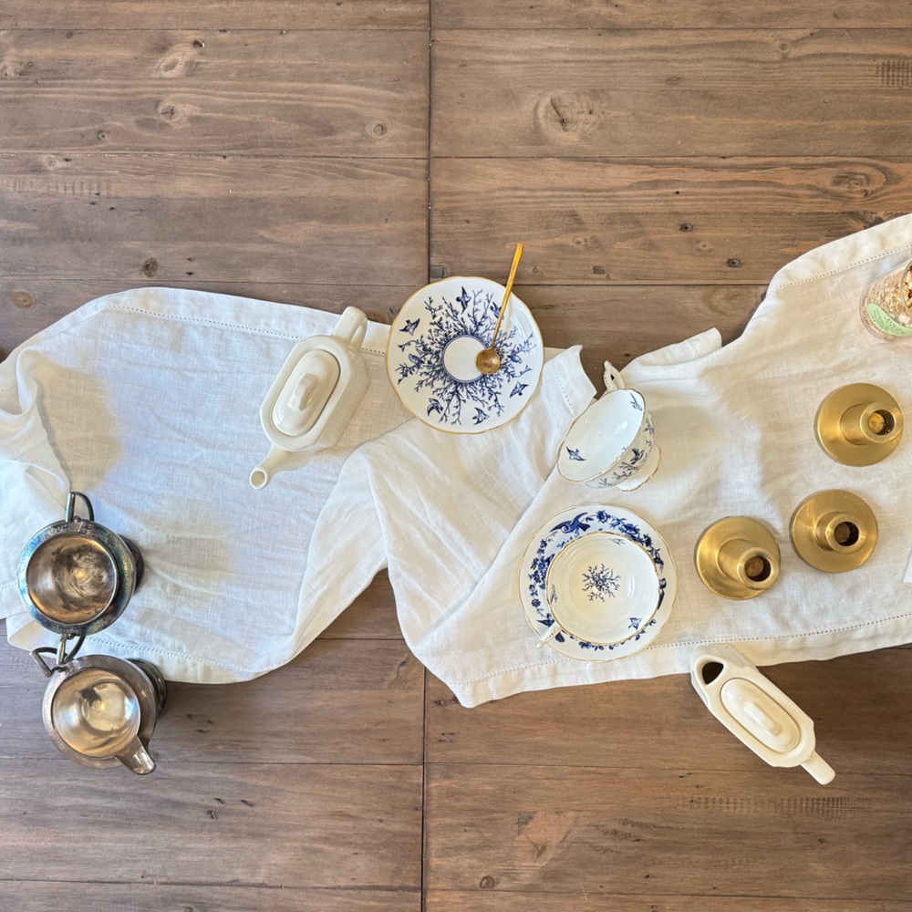 Pottery Barn linen table runner